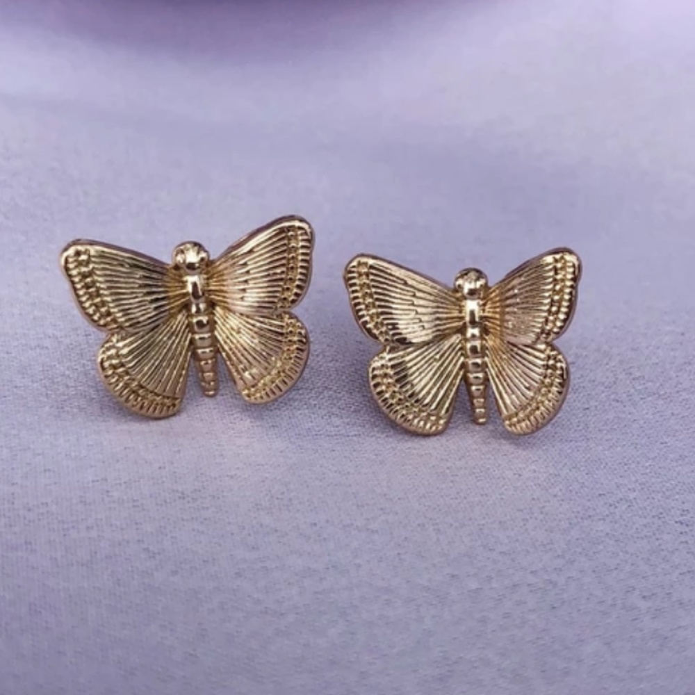 Butterfly Baby Studs 14k gold plated brass earring